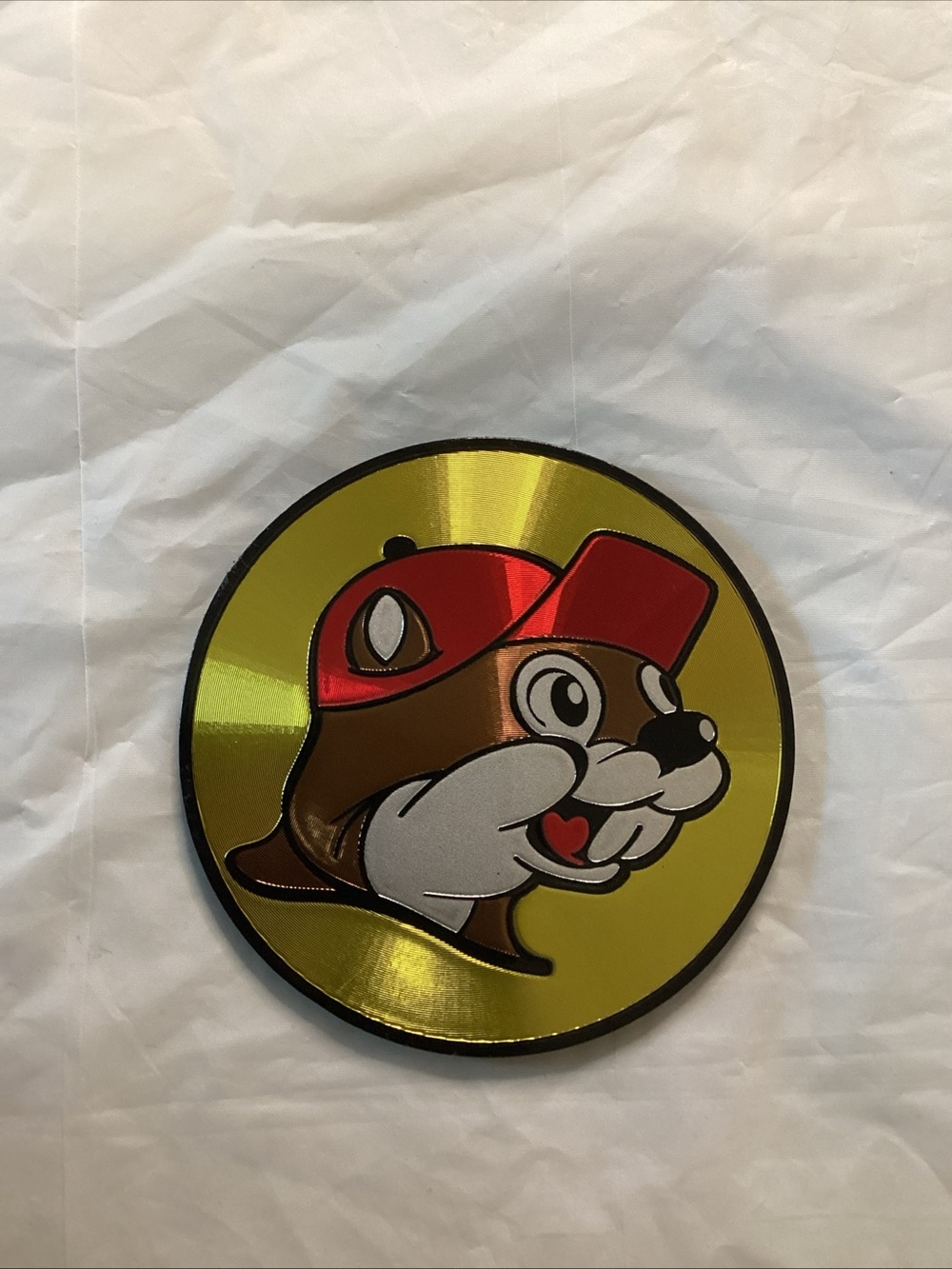 Yellow Beaver Cartoon Wall Accent with Red Hat